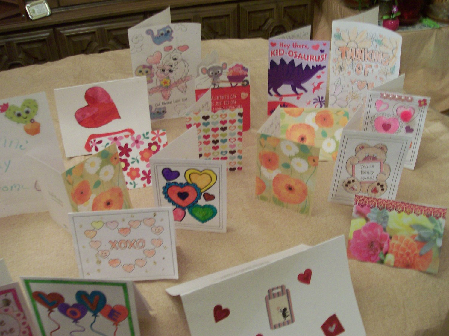 A sampling of cards made by Kiwanis and Aktion Club members.